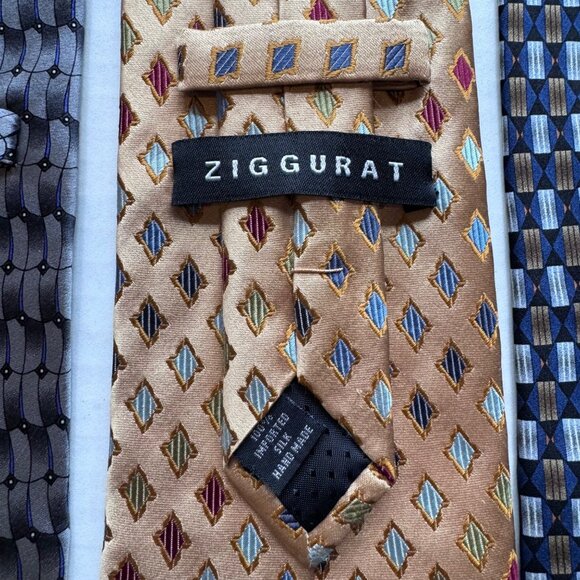Ziggurat Silk Men Neck Tie by Mulberry Neckwear Geometric W 3.5 x L 60 - Picture 6 of 13